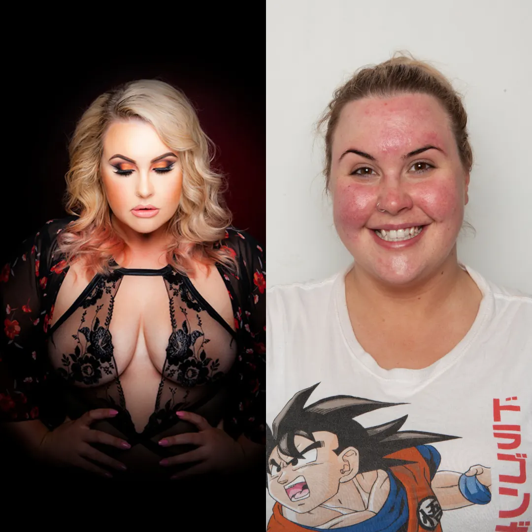 Before and after glamour makeover
