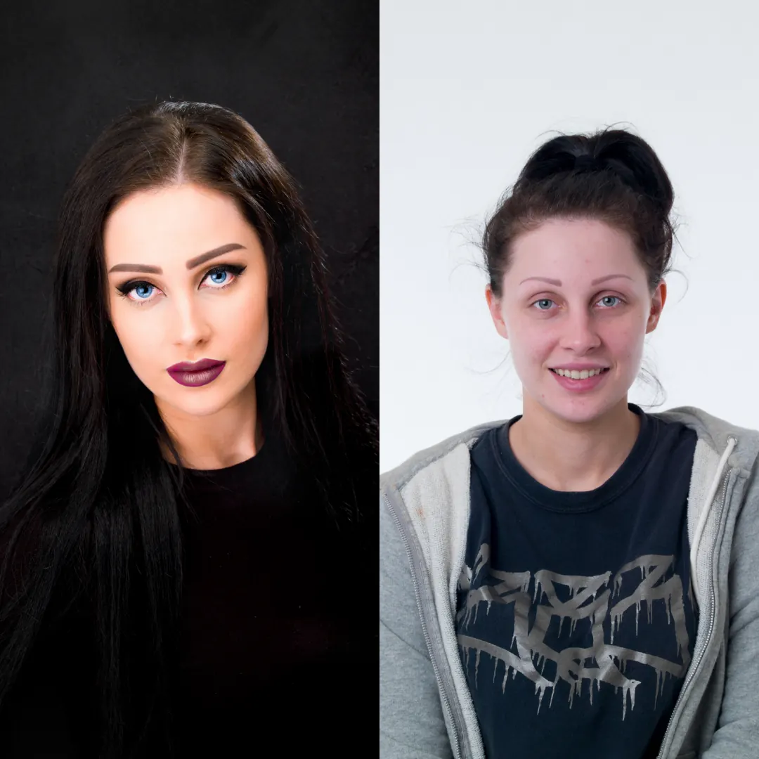 Before and after glamour makeover